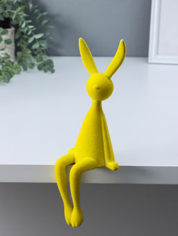 Фигурка настольная Зайчик, жёлтый, на полку, 9?10?28 см