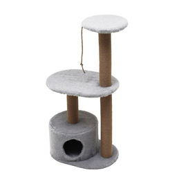 Комплекс для кошек с когтеточкой, с круглым домом, 2 полками, 60 х 40 х 100 см, серый - Simaland фото 4