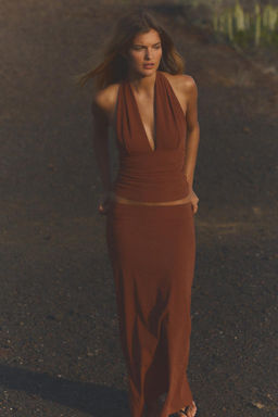 GATHERED HALTERNECK TOP - Zara фото 16