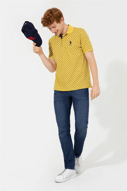 U. S. Polo Assn Мужская шафрановая футболка-поло с воротником-поло - U.s. polo assn фото 10