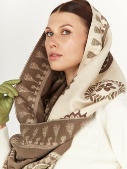 в составе ШЕРСТЬ и КАШЕМИР Большой, мягкий, теплый двусторонний палантин - Tantino фото 3