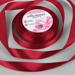 Цена за 2 шт. Лента атласная, 20 мм, 23±1 м, красная №33
