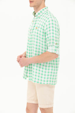 U. S. Polo Assn Мужская зеленая рубашка в клетку - U.s. polo assn фото 6