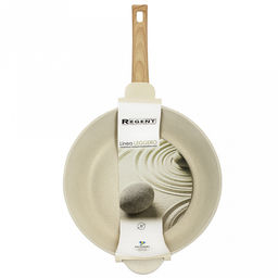 Сковорода с антипригарным покрытием Leggero д28см, h9см, s1,5мм, дно s3,3мм, литой алюминий, глубокая, бакелитовая ручка с покрытием soft-touch, Regent (Китай) Подходит для всех видов плит, включая индукционную. - Домашняя мода фото 2