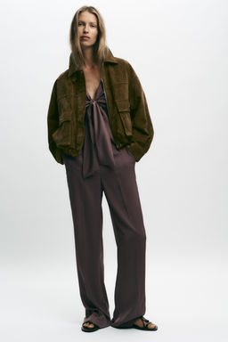 KNOT DETAIL SATIN WAISTCOAT JUMPSUIT