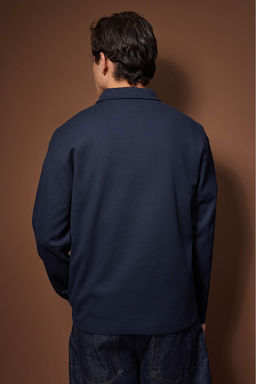 Tas Oversize/Genis Kesim Dokulu Uzun Kol Polo Yaka T-shirt TMNAW26PO00000 - Trendyolmilla фото 25
