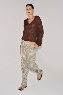 PANTAL?N RECTO RAYAS ZW COLLECTION / Gris