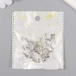 Цена за 8 шт. Декор для творчества металл "Змея на мече" серебро 3,7х1,2 см