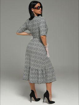 Мадонна платье женское (черно-белый леопард) - Lovetex фото 7