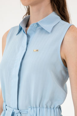 Kad_n A__k Mavi Dokuma Elbise Sepette S_rpriz _ndirim - U.s. polo assn фото 6