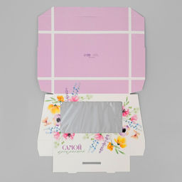 Цена за 10 шт. Кондитерская упаковка, коробка с ламинацией «Акварельные цветы», 20 х 12 х4 см