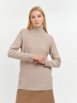 водолазка женская удлиненная с узором из ромбов - Glenfield фото 5