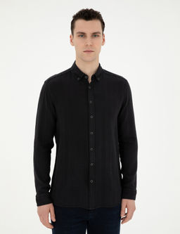 Siyah Regular Fit Uzun Kollu G_mlek