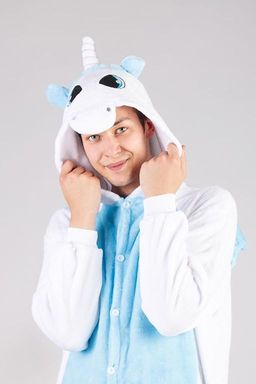 Пижама кигуруми голубой Единорог с крыльями