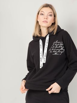 Джемпер из футера с капюшоном - Stilla фото 2