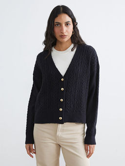 V Yaka Kendinden Desenli Kad?n Triko H?rka