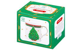 Кружка 350 мл 11,5*8,5*8,5 см Новогодняя елка зеленый узор NEW BONE CHINA - Elan gallery фото 9