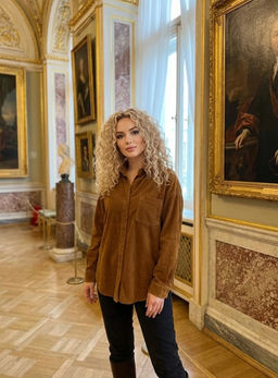 K13309 Вельветовая рубашка ТМ_БЕЖЕВЫЙ