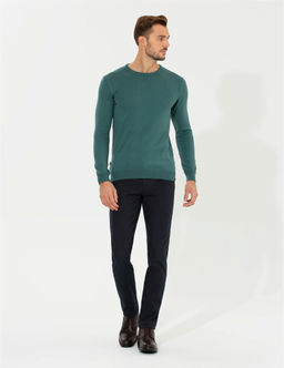 Ye_il Slim Fit Bisiklet Yaka Basic Triko Kazak - Pierre cardin фото 4