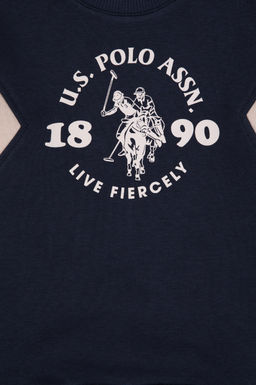 Erkek _ocuk A__k Lacivert Bisiklet Yaka Sweatshirt - U.s. polo assn фото 3