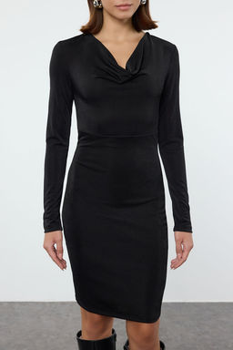 Siyah Duz Mini Orme Elbise TWOAW25EL00316 - Trendyolmilla фото 3