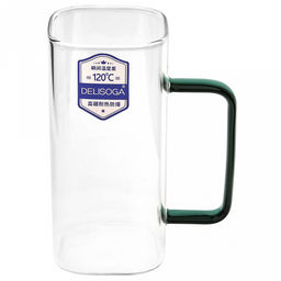 Кружка стеклянная 350мл Байкал тонкостенное, боросиликатное стекло, цветная ручка, 6х6см h12,5см, горло 5,9х5,9см, основание 5,5х5,5см, набор 4 штуки, в подарочной коробке, Делисога (Delisoga) (Китай) - Домашняя мода фото 5