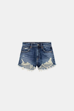 HIGH-WAIST CURVED DENIM SHORTS - Zara фото 32