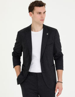 Antrasit Ex. Slim Fit Y_n Kar___ml_ Tak_m Elbise