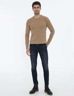 Camel Melanj Slim Fit Bisiklet Yaka Basic Triko Kazak - Pierre cardin фото 5