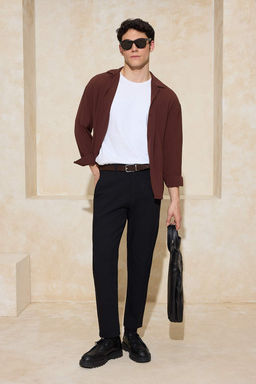 Siyah Erkek Regular Fit Chino Mevsimlik Pantolon TMNSS26PL00006 - Trendyolmilla фото 11