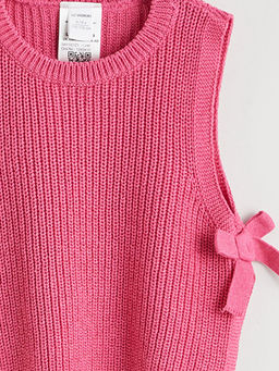 Bisiklet Yaka Fiyonk Detayl? K?z ?ocuk S?veter