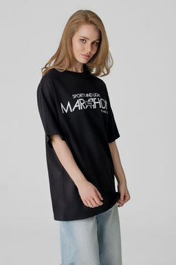 Арт. 3190 Футболка женская оверсайз 42-48 (4 шт) Цвет:черный - Калинка фото 20