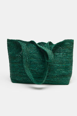 BOLSO SHOPPER RAFIA / Verde - Zara фото 4