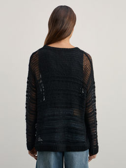 Джемпер ажурный с добавлением шерсти / Zarina  фото 5