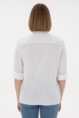 Kad_n Beyaz Uzun Kollu Basic G_mlek Sepette S_rpriz _ndirim - U.s. polo assn фото 5