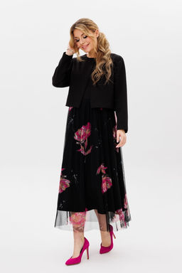 Платье AmberA 1113 черный/фуксия  фото 2