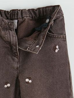 Beli Ayarlanabilir Lastikli K?z ?ocuk Jean Pantolon