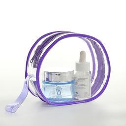 Цена за 2 шт. Косметичка на молнии для бассейна, с ручкой, фиолетовая/прозрачная - Simaland фото 3