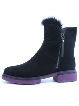 04-A3C1002-21B100M BLACK Ботинки зимние женские (натуральная замша, натуральная шерсть)
