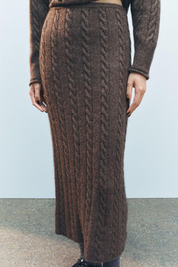 CABLE KNIT MIDI SKIRT WITH WOOL - Zara фото 2
