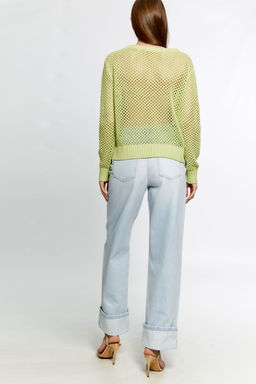 Джемпер из вязаного трикотажа с плетением в виде сетки. Составьте комплект с майкой из Базы.