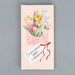 Цена за 5 шт. Коробка для шоколада, кондитерская упаковка «Самой нежной», 17 х 8.5 х 1.5 см