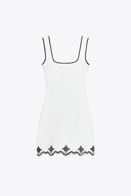 EMBROIDERED DRESS WITH FAUX PEARLS - Zara фото 7