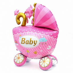 Воздушный шар фольгированный 41" «Коляска для девочки 3D», под воздух