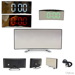 Часы настольные электронные 17x8 / 6507 /уп 100/ (Белый)