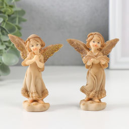 Сувенир полистоун "Ангел-девочка с ободком в платье" МИКС 7,8х5,8х3,5 см