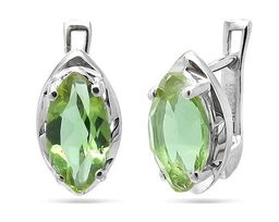 Серьги из серебра султанит, Ромбо