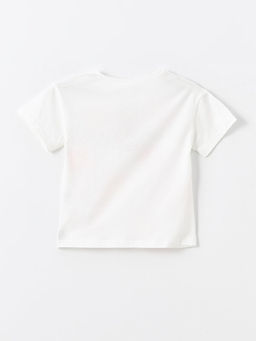 Bisiklet Yaka ?i?ekli K?sa Kollu K?z Bebek Ti??rt