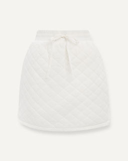 Стеганая белая юбка сп - Incity фото 2