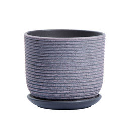 Горшок цветочный «Лоза», керамический, с поддоном, 1.73 л, розовый, серый